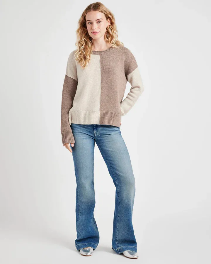 SPLENDID AMY COLOURBLOCK SWEATER TOAST OATMEAL