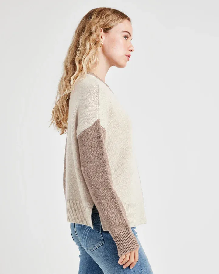 SPLENDID AMY COLOURBLOCK SWEATER TOAST OATMEAL