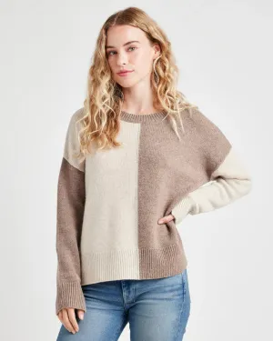 SPLENDID AMY COLOURBLOCK SWEATER TOAST OATMEAL