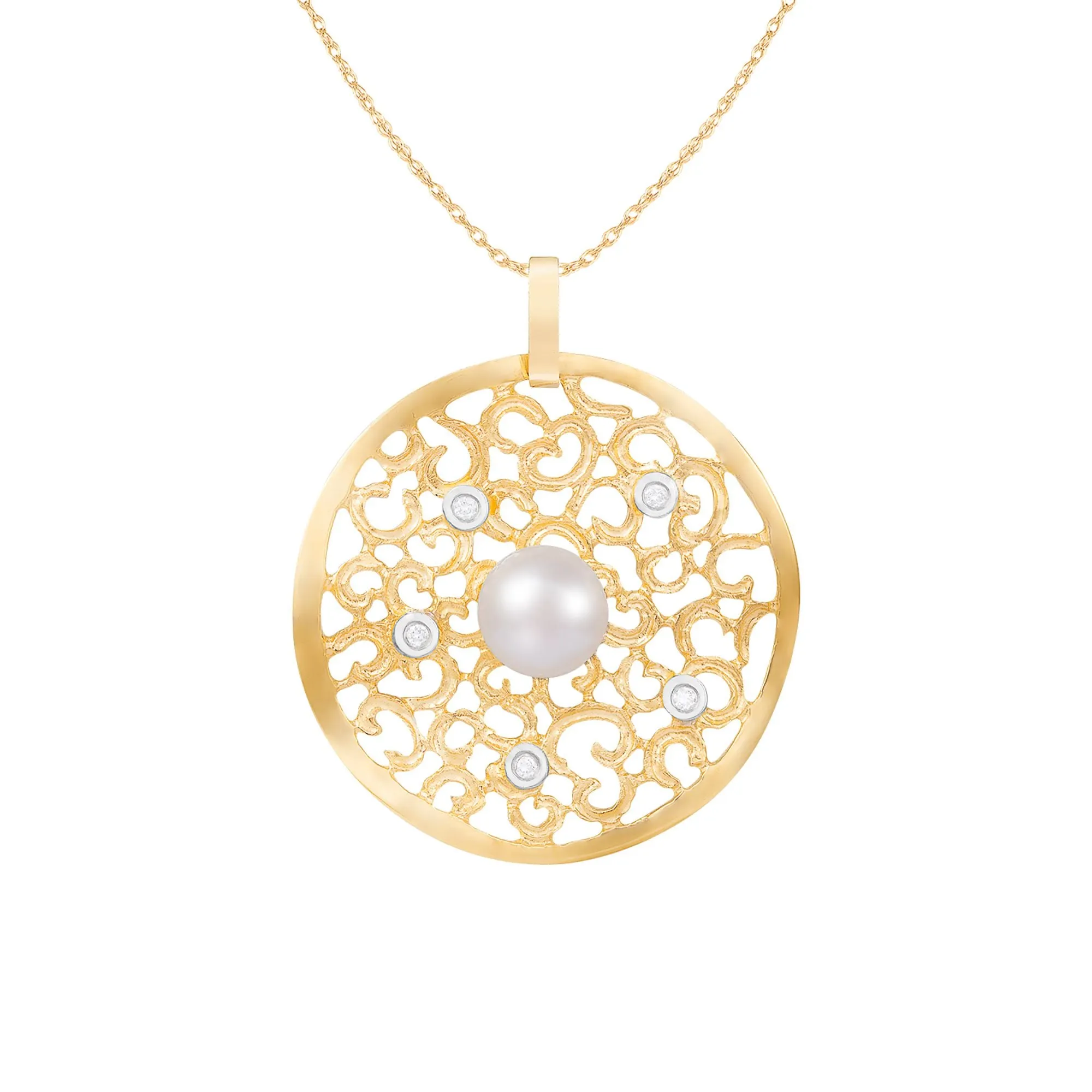Splendid Pearls 14K Yellow Gold Pearl Pendant HE-220YG