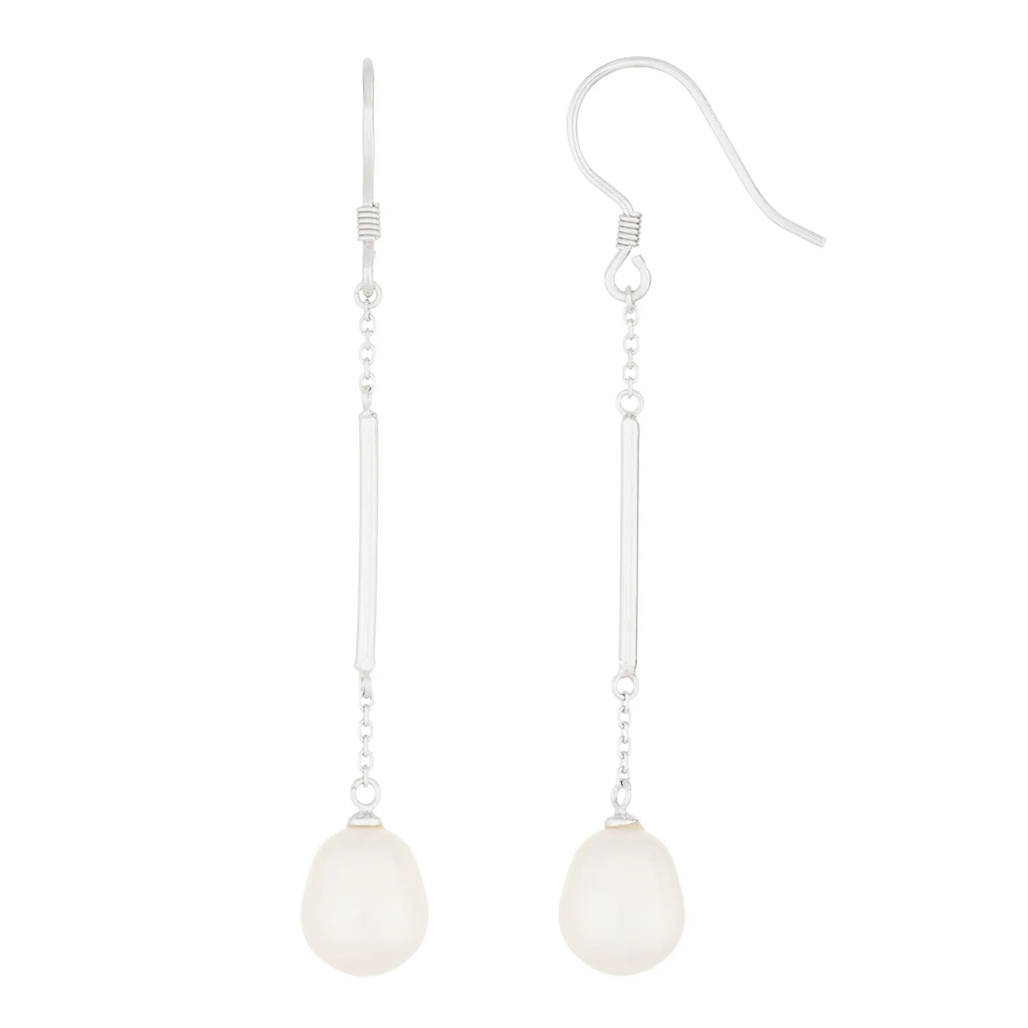 Splendid Pearls Sterling Silver Pearl Earrings ESR-488