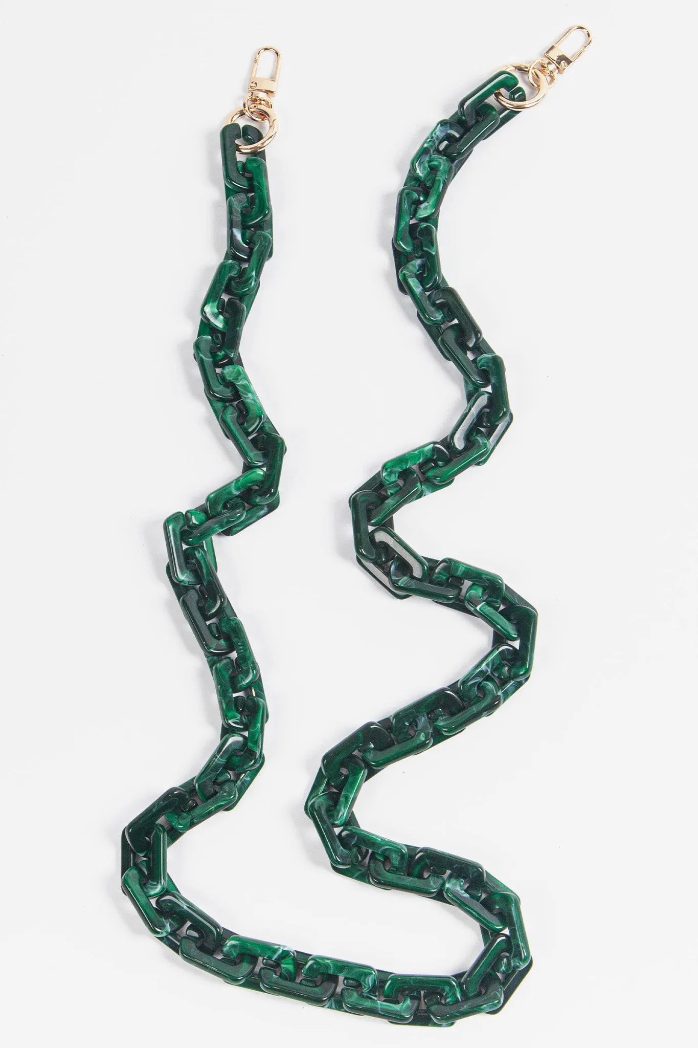Square Link Acrylic Bag Strap Green