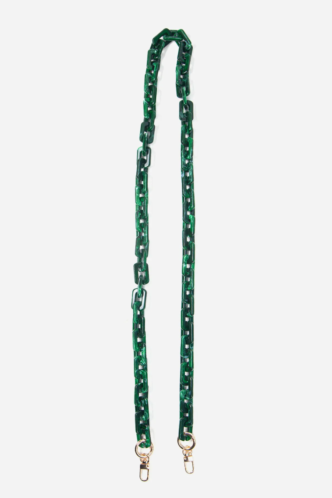 Square Link Acrylic Bag Strap Green