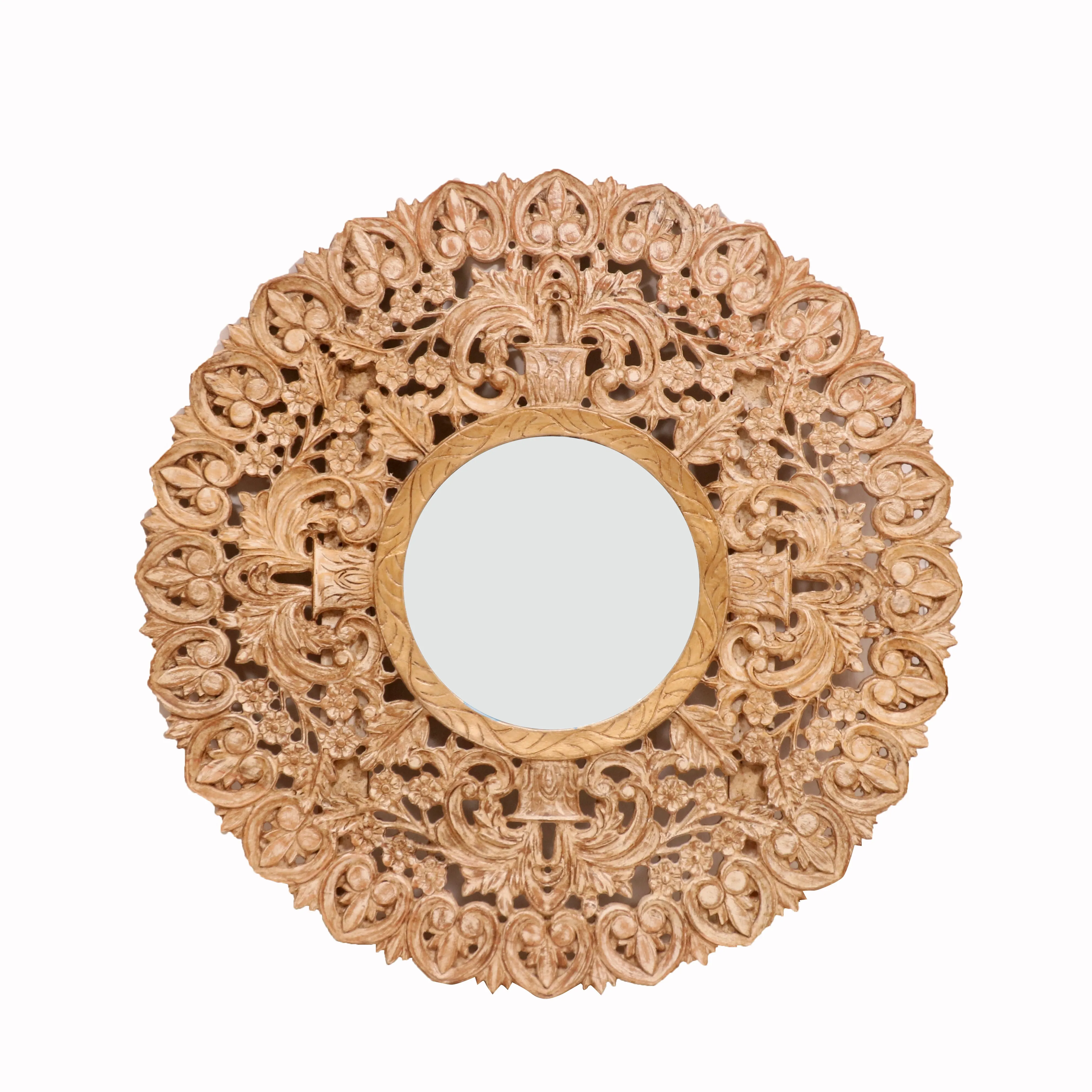 Standard Intricate Carved Wooden Mirror