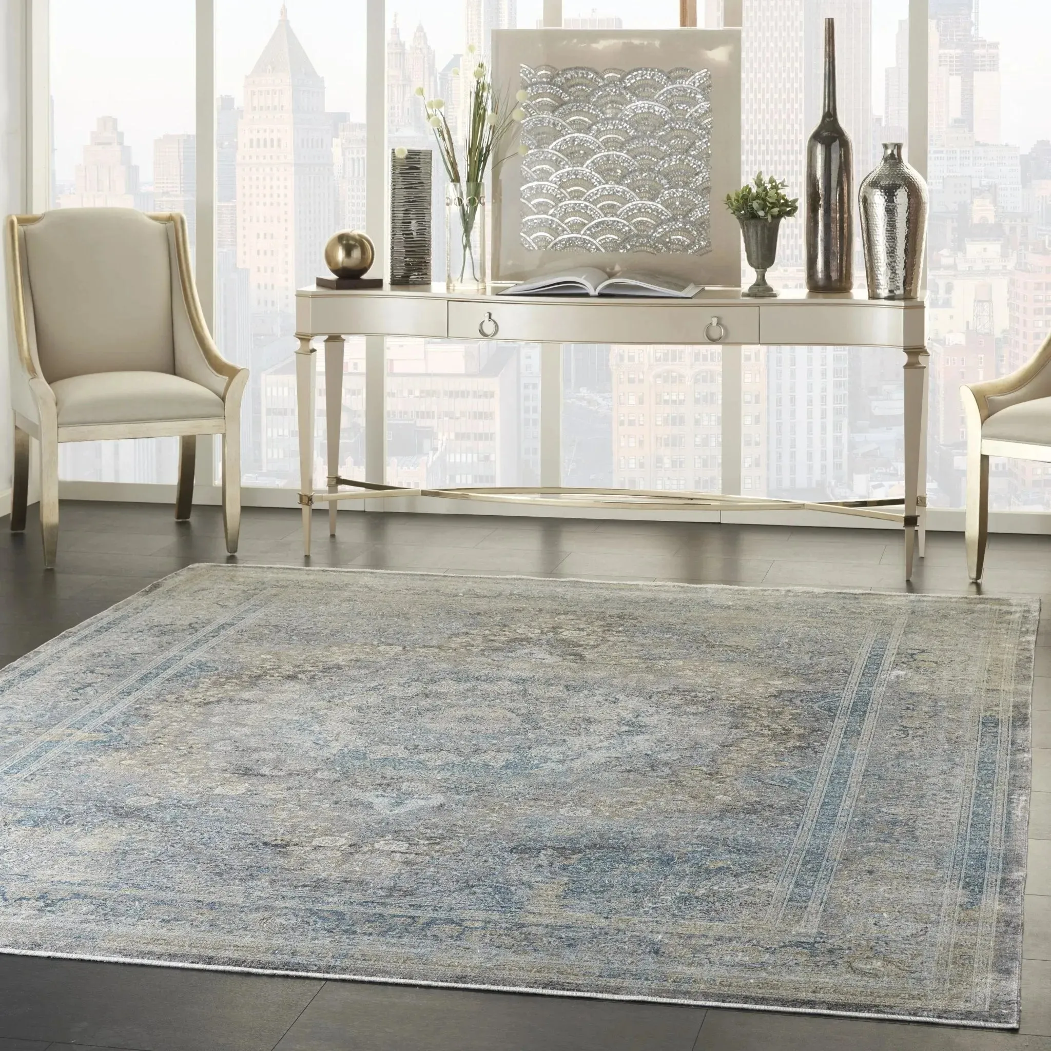 Starry Nights STN06 Cream Blue Rug