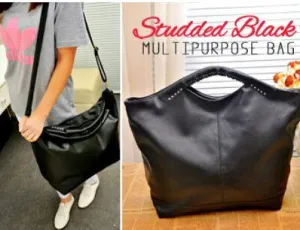 Studded Black Multipurpose Bag