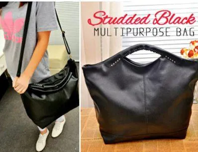 Studded Black Multipurpose Bag