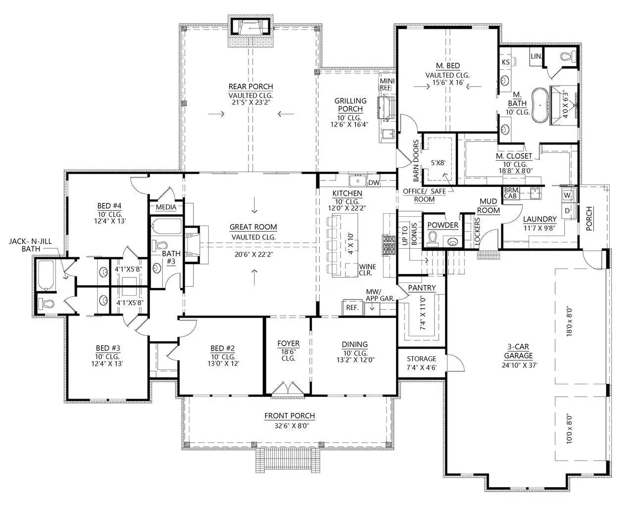 Stylish 4-Bedroom Home Plan with Bonus Room and Spacious Garage
