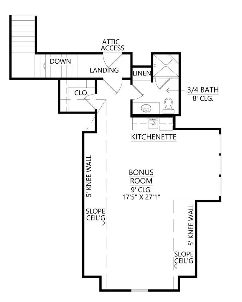 Stylish 4-Bedroom Home Plan with Bonus Room and Spacious Garage