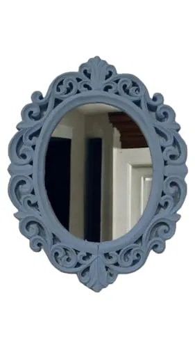 Taksha Decors Wooden Frame Mirror | Wooden Mirror | Wooden Frame | Living Room Mirror | Bathroom Mirror | Antique Mirror | 16 inches
