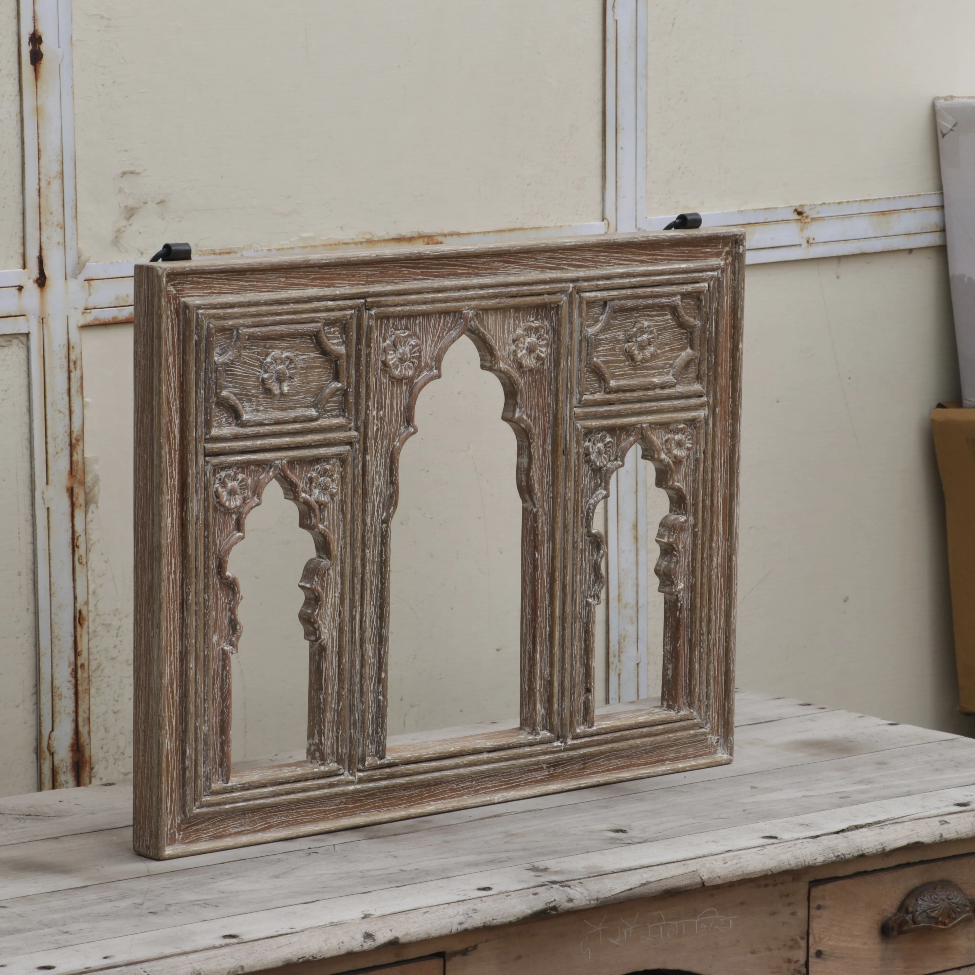 Unique Carved Heritage Finished Wooden Handmade Wall Mirror