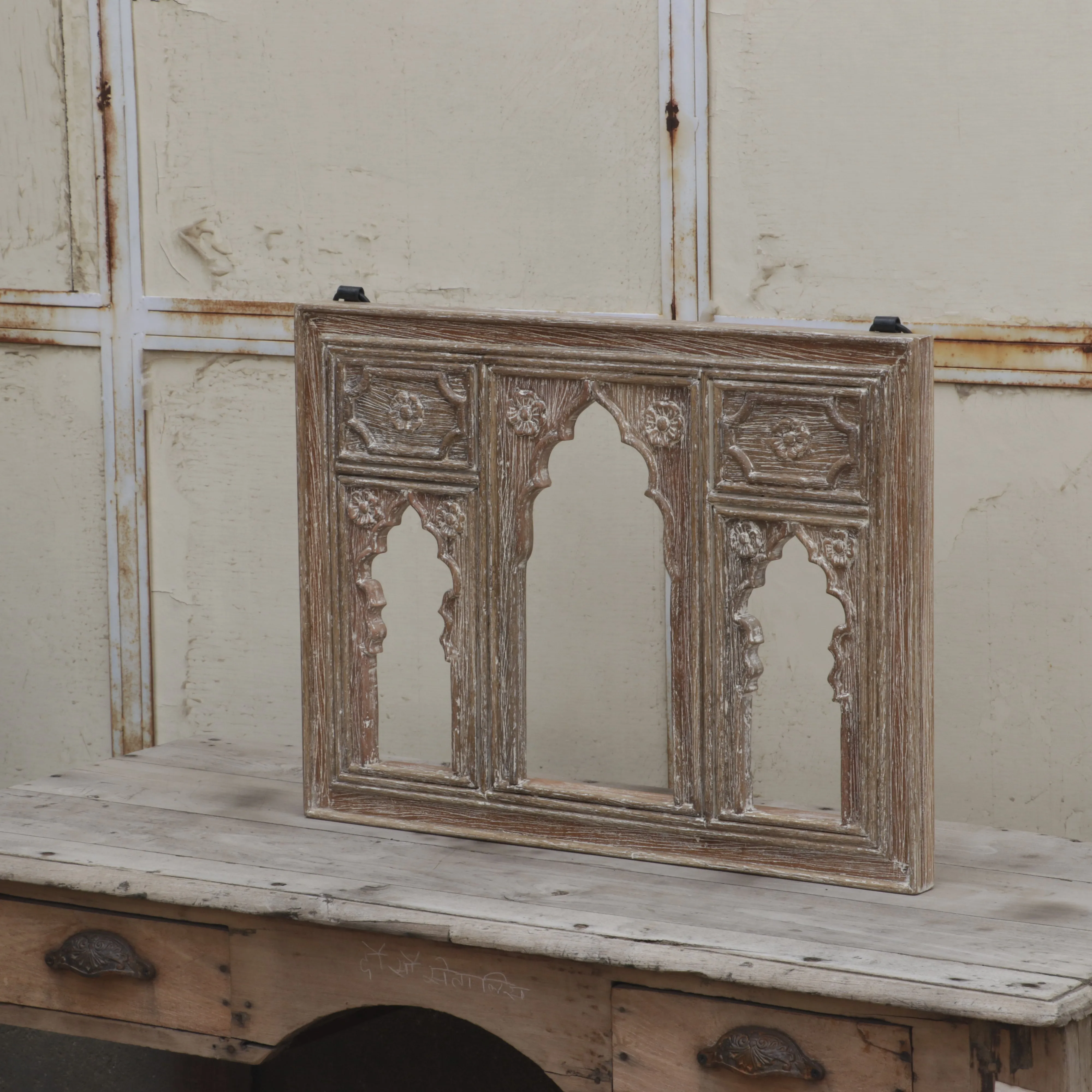 Unique Carved Heritage Finished Wooden Handmade Wall Mirror