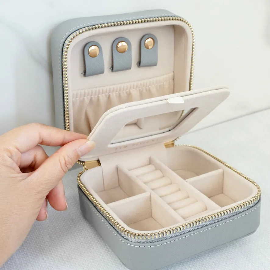 Vegan Leather Jewelry Organizer - Grey