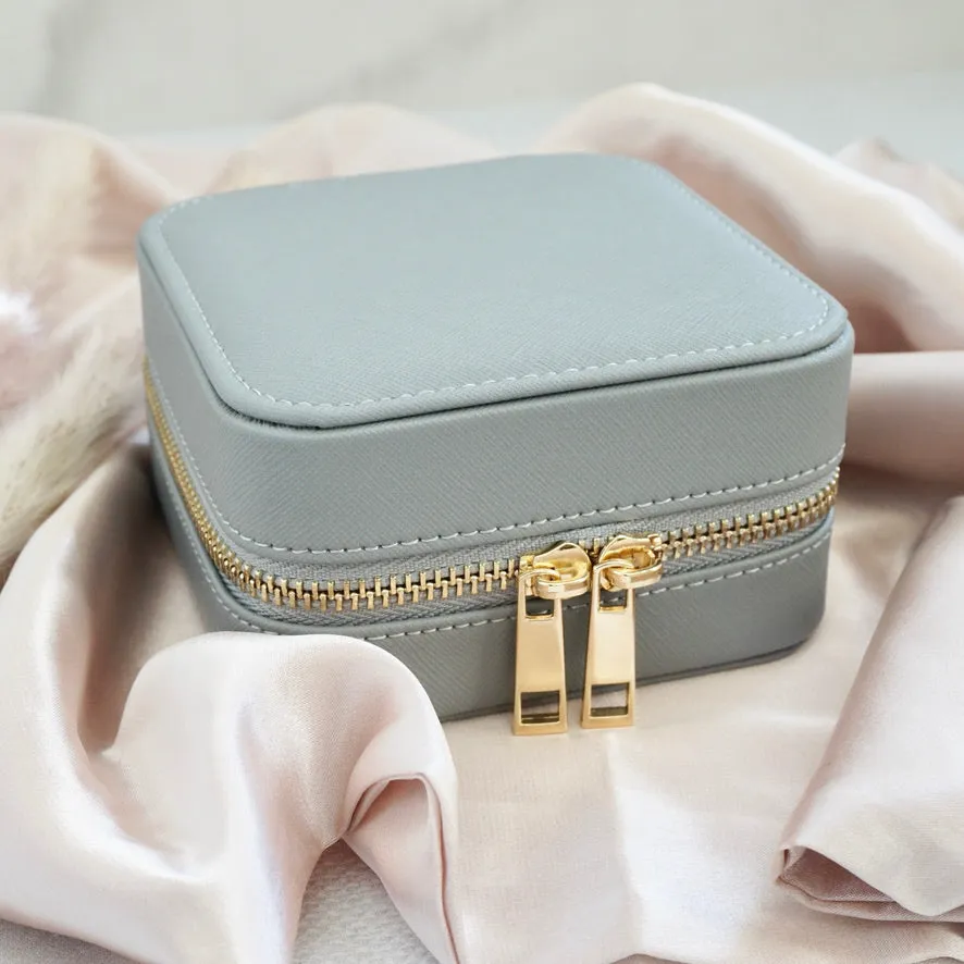 Vegan Leather Jewelry Organizer - Grey