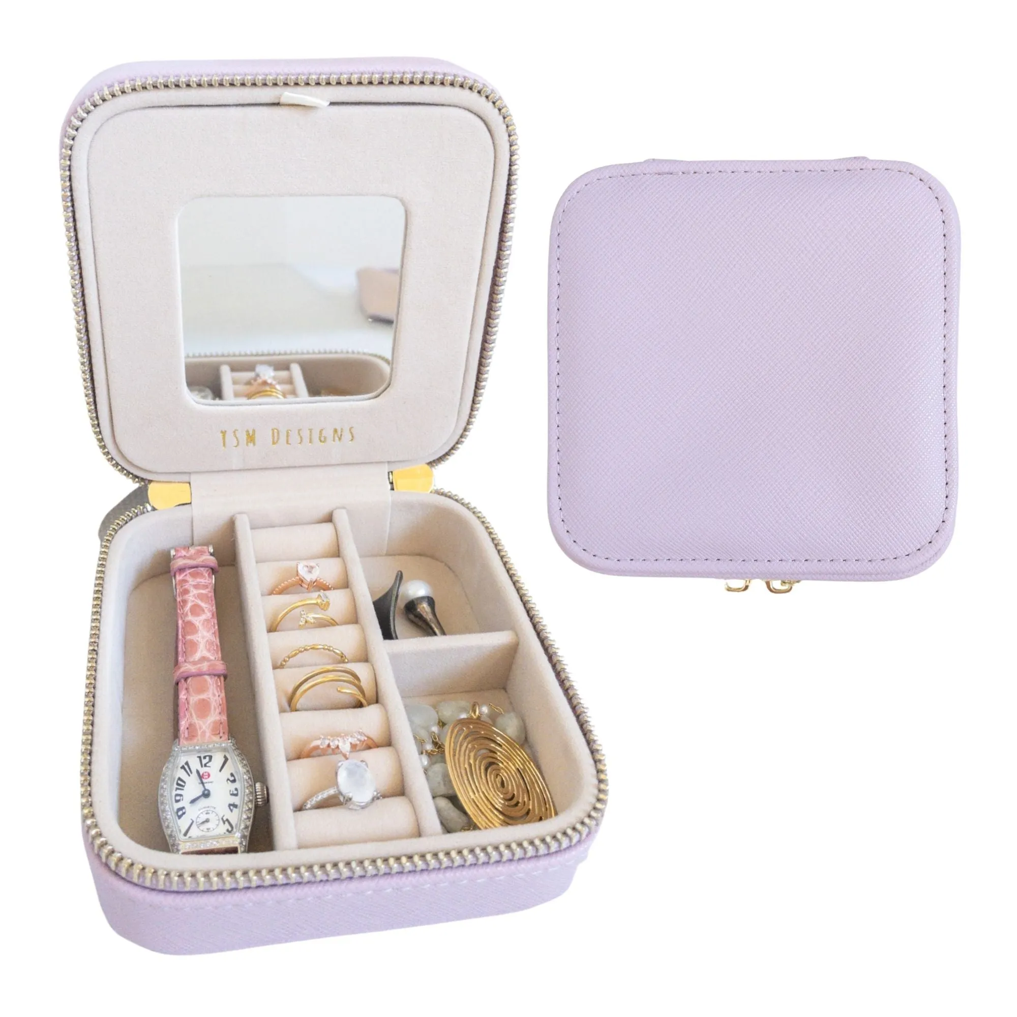 Vegan Leather Jewelry Organizer - Lilac Purple