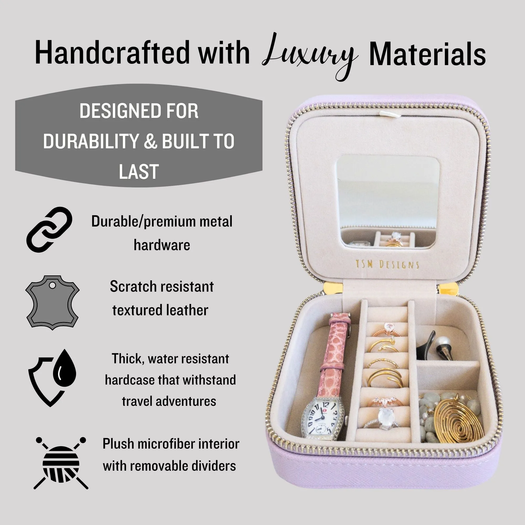 Vegan Leather Jewelry Organizer - Lilac Purple