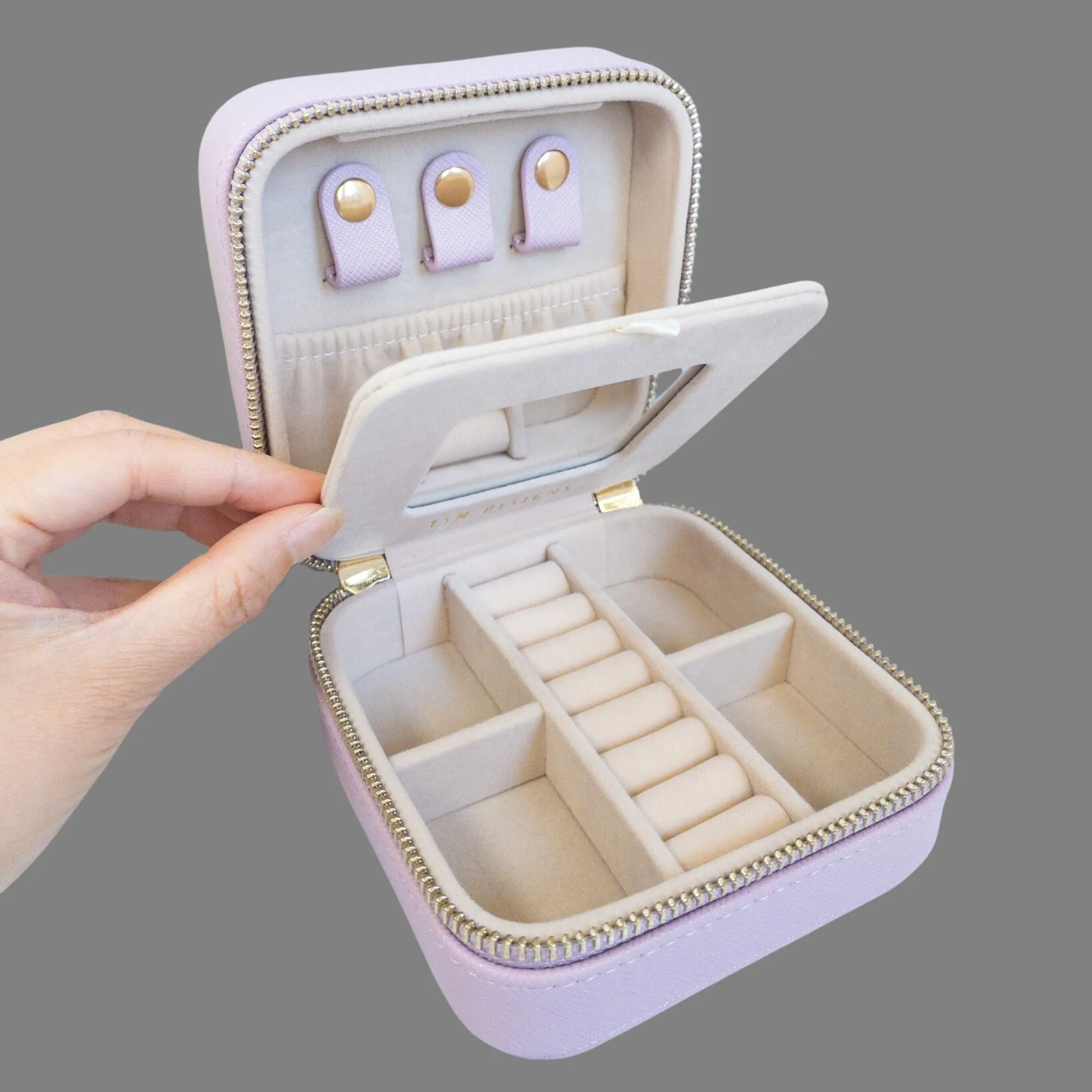 Vegan Leather Jewelry Organizer - Lilac Purple