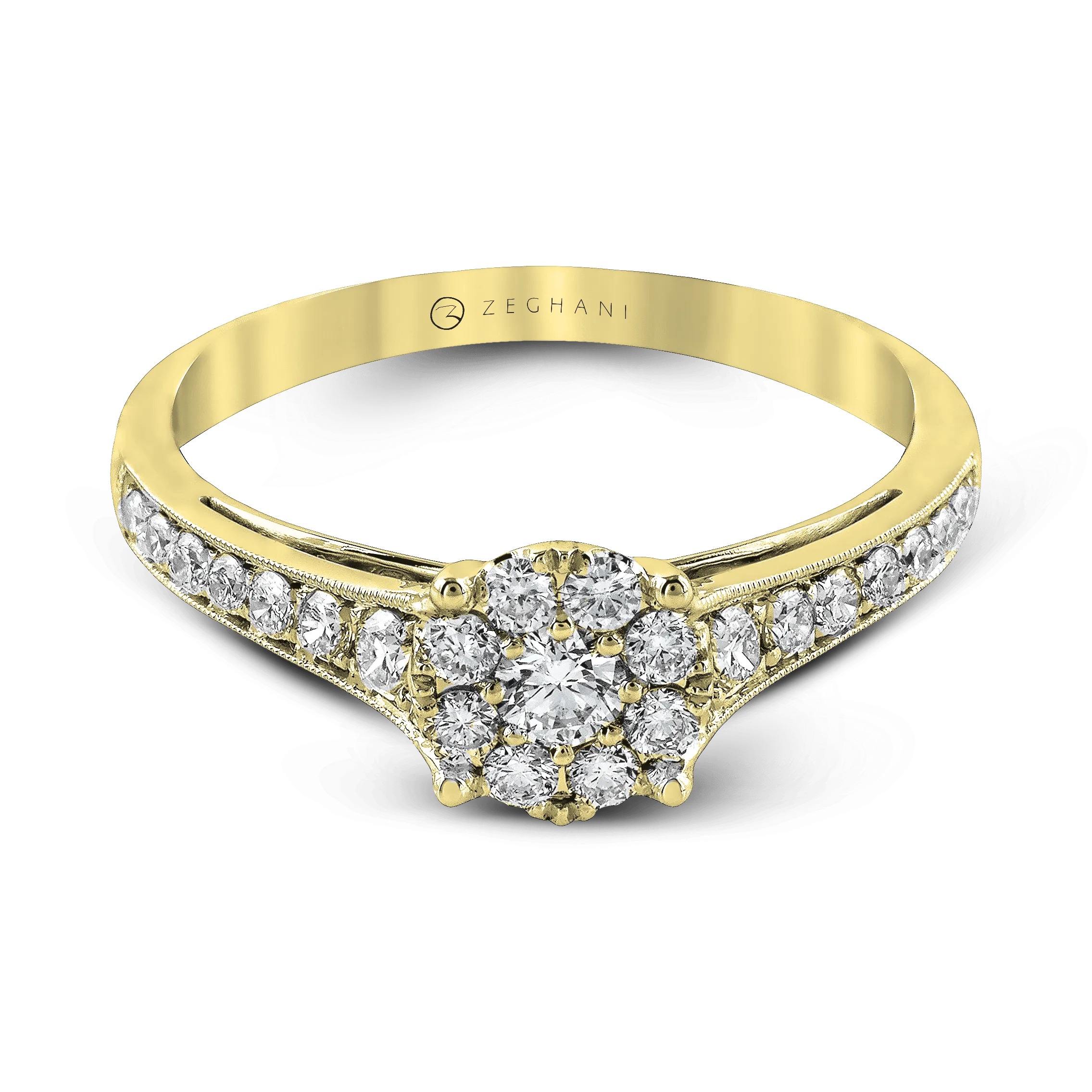 ZR827 Engagement Ring in 14k Gold with Diamonds