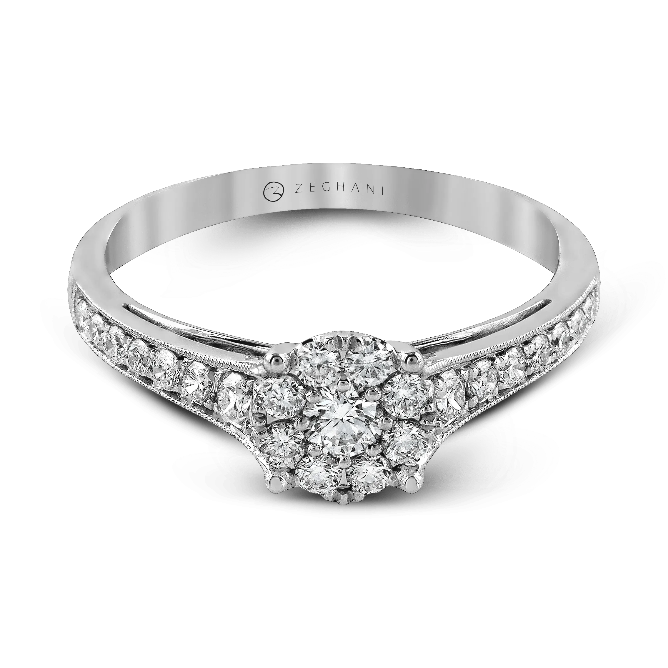 ZR827 Engagement Ring in 14k Gold with Diamonds