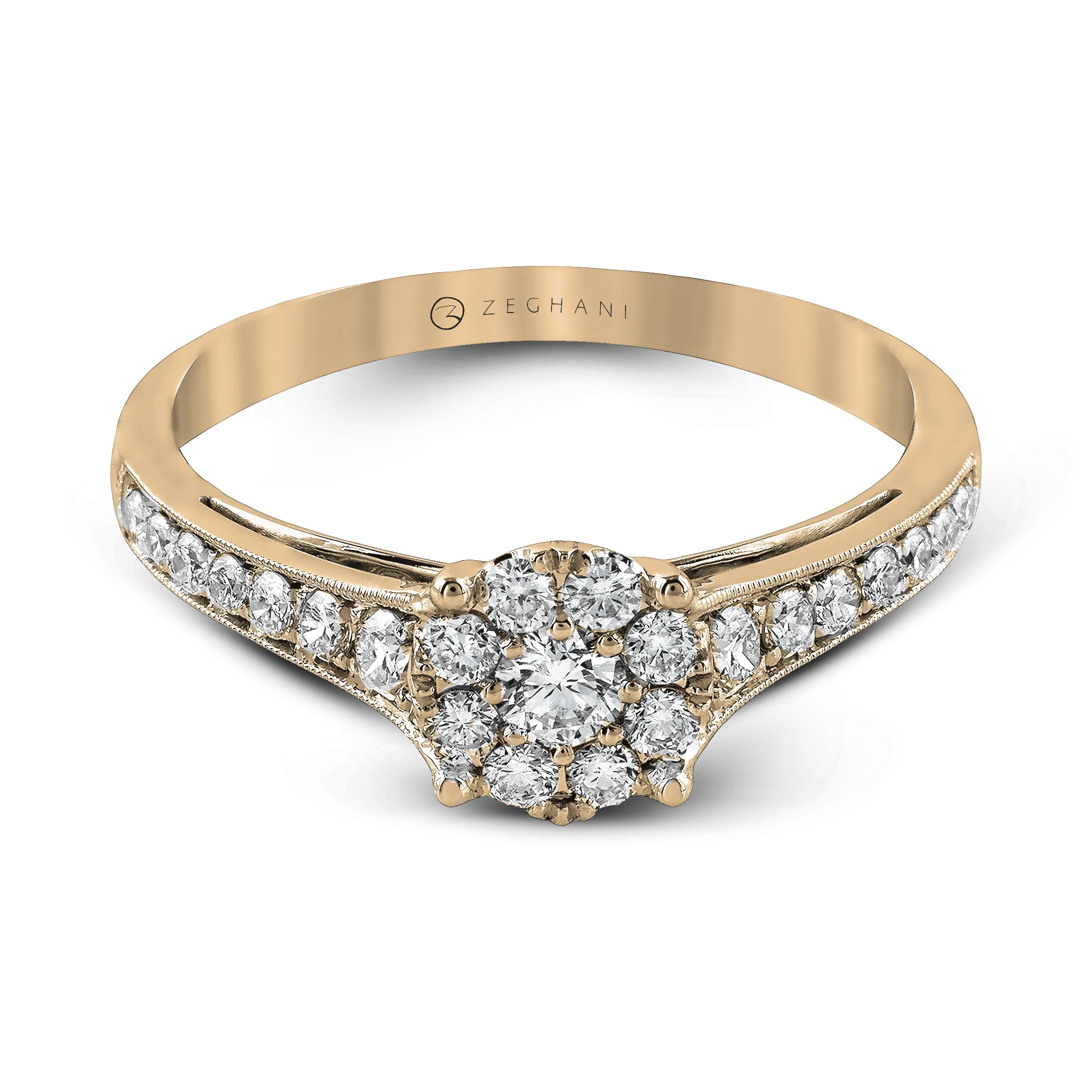 ZR827 Engagement Ring in 14k Gold with Diamonds